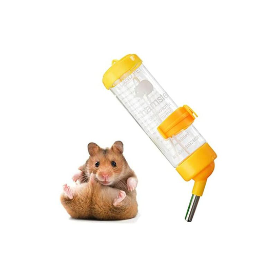 Drinker Feeding Bottle Plastic Water Dispenser for Rabbit Hamster Small Animals yellow