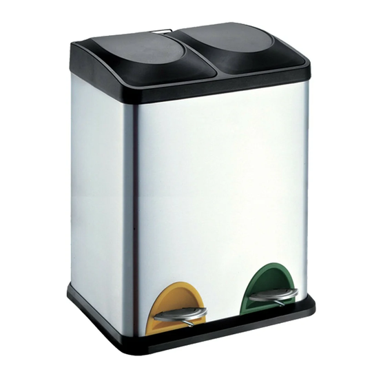 Ellefson Stainless Steel 50 Litre Touch Top Multi-Compartments Rubbish & Recycling Bin