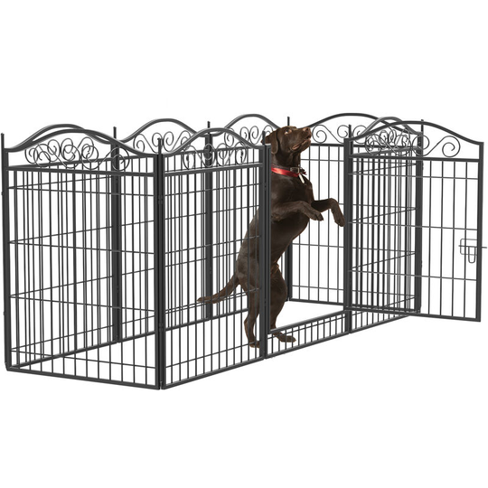 8 Pancels Heavy Duty Dog Pet Puppy Metal Playpen Rabbit Hutch Run Enclosure Foldable