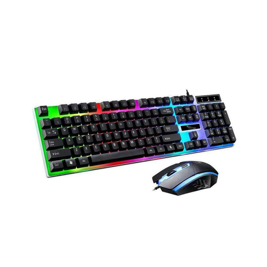 (Black) LED Rainbow Gaming Keyboard & Mouse Set