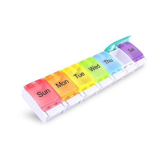 Ilovemilan - bpa Free Travel 7 Day Pill Box Case with Spring Open Design and Large Compartment to Hold Vitamins, Cod Liver Oil, Supplements and