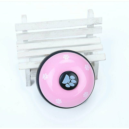 Dog Paw Print Ringer Pet Supplies Trainer Sounds Ringing Puzzle Cat Toy Dog Trainer Dog Trainer, Pink Black Button, 7.2*5cm