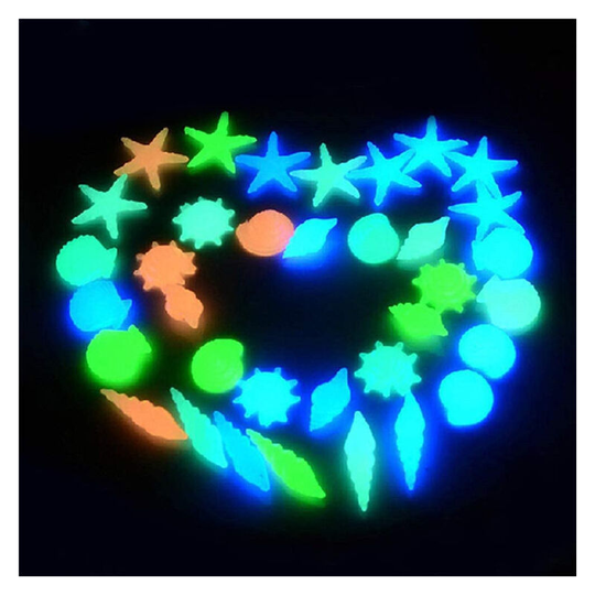 Litzee - Fish Tank Stones Glow in Dark 90Pcs Luminous Stones Colorful Garden Pebbles and Stones Luminous Cobblestones for Aquarium, Walkways,