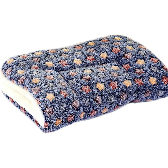 Fluffy Dog Cat Blankets Puppy Cushions Washable Mat Small Medium Large (s, Dark Blue)