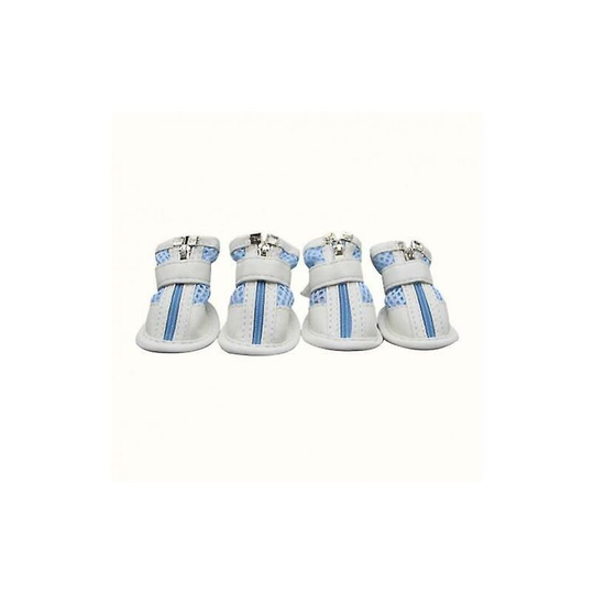 Woosien - Dog shoes pet puppy teddy mesh zipper sneakers breathable magic tape closure cat dog shoes dog supplies 2021 04Blue