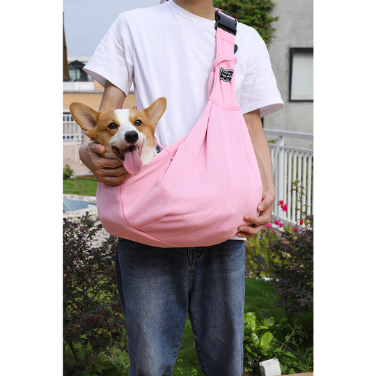 Reversible Pet Carrier Bag Hands Free Carrier Bag Soft and Comfortable for Puppy Kitten Rabbit Double Sided Pocket Pink