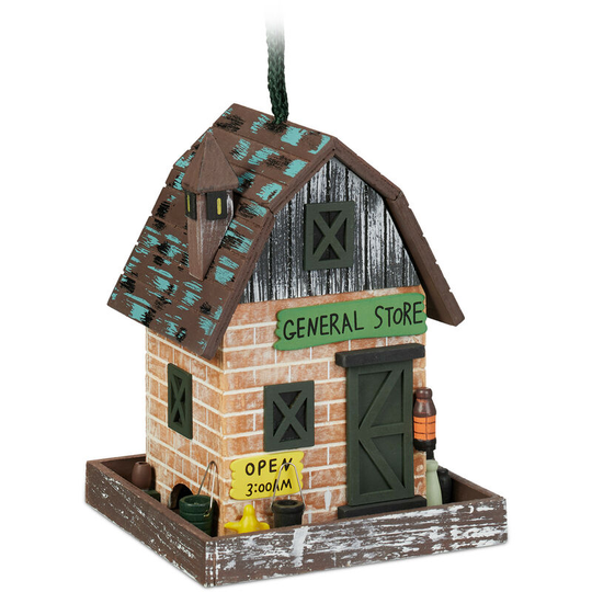 Decorative Bird House, Shop Style, h x w x d: 23 x 18 x 18 cm, Wood, Colourful - Relaxdays