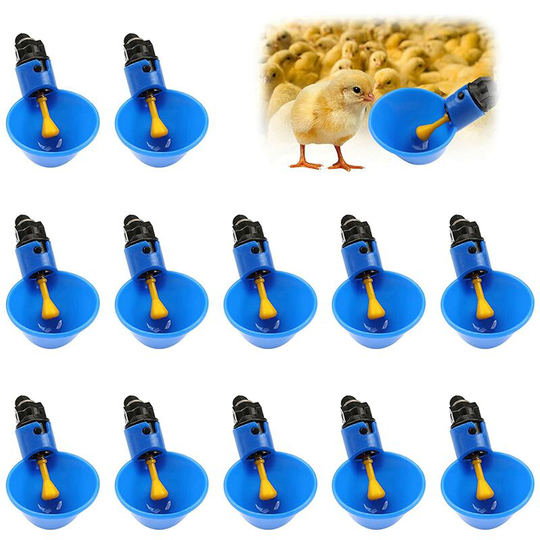 Poultry Automatic Plastic Drinking Cup 12 Pcs Chicken Water Dispenser,Betterlife Waterer for Chickens Poultry House Poultry Bird Chicken Drinker Cups