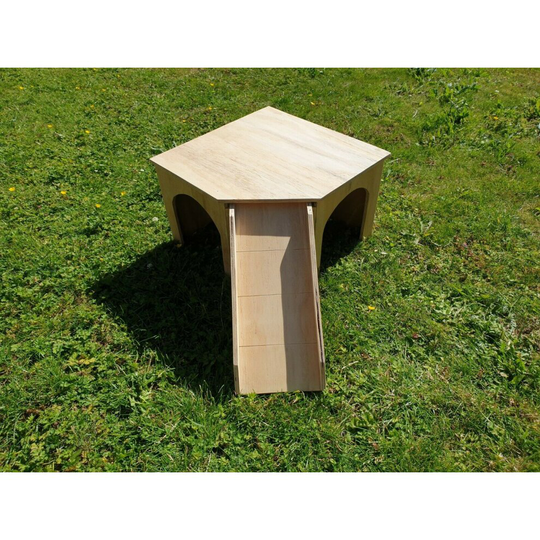 LARGE CORNER PLAY HOUSE RABBITS TUNNEL HUTCH 2 TIER HIDEOUT WITH RAMP