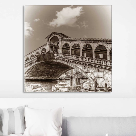 Italy in Sepia 3 - Wrapped Canvas Photograph