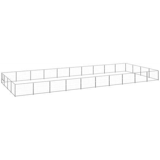 Dog Kennel Silver 40 m² Steel Vidaxl Silver