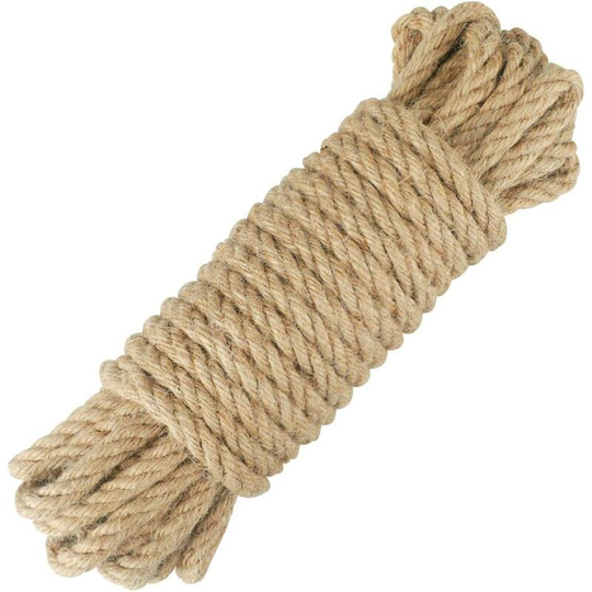 Litzee - 10mm Jute Rope Hemp Rope Thick Jute Twine for Crafts, Home Decors, Gardening Bundling, Cat Scratch Post (32 feet)