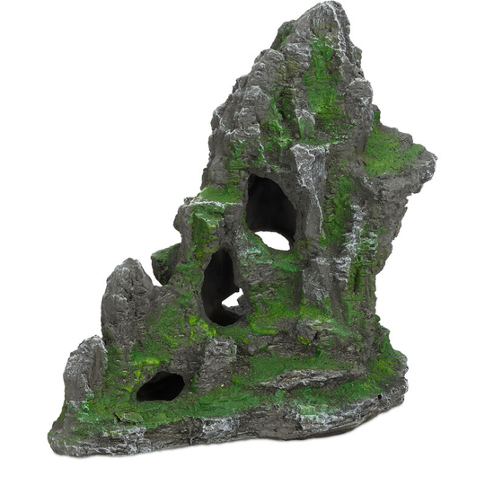 Relaxdays - Aquarium Decoration, Rock Formation, Natural Look Ornament, Resin Stone Hideaway for Fish Tank & Terrarium, 27