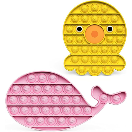Push Pop Bubble Fidget Toy, Sensory Fidget Toys for Kids Adults, One Side Louder Push Bubbles Pop, Fidget Popper Stress Reliever Toys-Octopus and