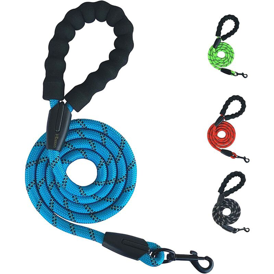 1.5M Sturdy Large Dog Leash | Dog Training Leash with Comfortable Padded Grip | Reflective Medium Dog Leash with Highly Reflective Cords
