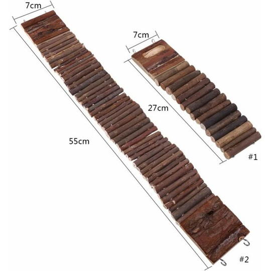 Echoo - Ladder Bridge For Hamster Parrot Bird Wooden Toy 7cm x 55cm