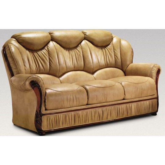 Turin 3 Seater Genuine Italian Nut Leather Sofa Settee Offer