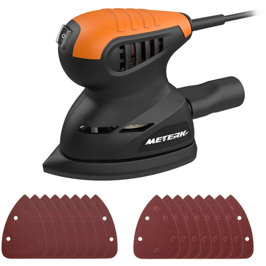Mouse Detail Sander 1350ORPM Sander Wall Putty Polishing Machines Sander with 16PCS Sandpapers Dust Collection System - Meterk