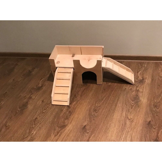 (Unpainted) Guinea Pig Corner Castle House Shelter 2tier