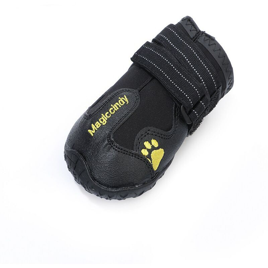 Bette Dog Boots, Waterproof Dog Shoes with Adjustable Reflective Braces for Large Medium Dog Size Dog (Black)