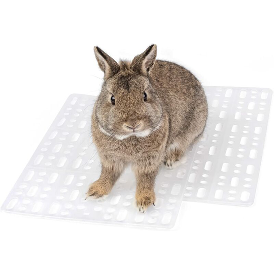 Set of 2 Rabbit Fence Feet for Cage with 4 Fixing Tabs (White)