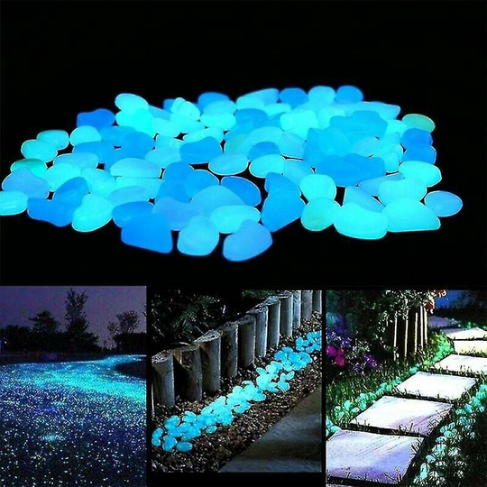 100 pcs Glow Stones For Outdoor Walkways Home Garden Yard Decor Fish Tank Pebble Rocks Luminous Stones Glow In The Dark Pebbles - Multicolor