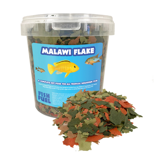 (x1 Bucket) Malawi Fish Flake Food 1 Litre Bucket - Fish Fuel Aquarium Food, Cichlid Tank