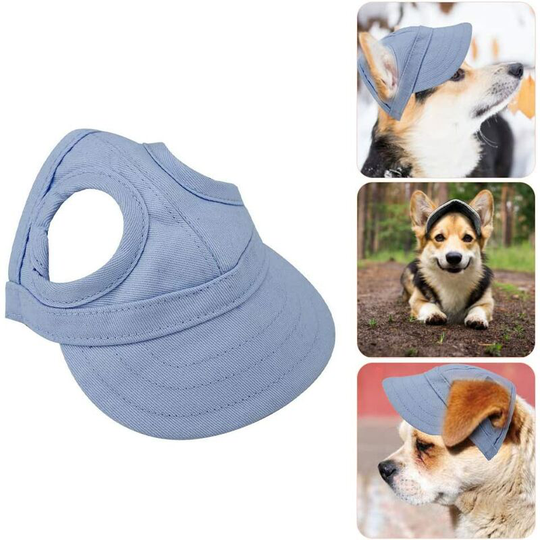 Dog Sports Hat Cat Baseball Cap Pet Outdoor Sunbonnet Fashion Sun Hat Adjustable Stripe Summer Travel Hat with Ear Holes - s