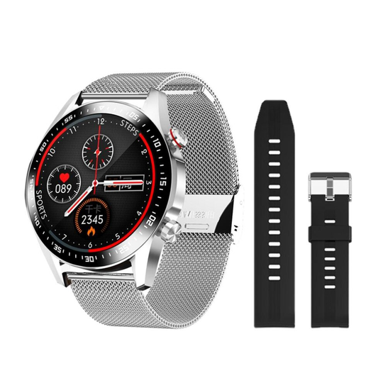 (silver silicone bd1) Smart Watch and fitness tracker for Men with Bluetooth Calling, Custom Dial, Full Touch Screen, Waterproof For Android, IOS