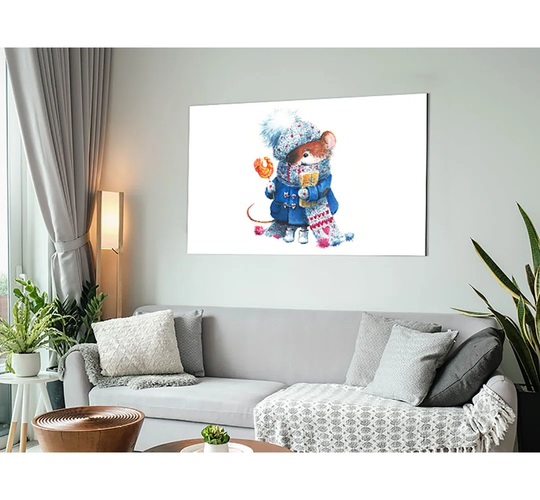 Watercolour Mouse - Unframed Graphic Art on Metal
