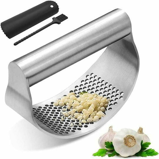 Likes with pressing garlic in stainless steel press press of garlic to garlic
