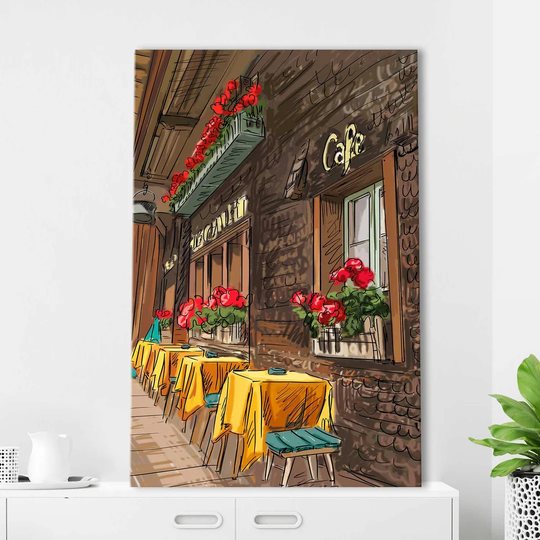 Cafe in Paris - Wrapped Canvas Painting