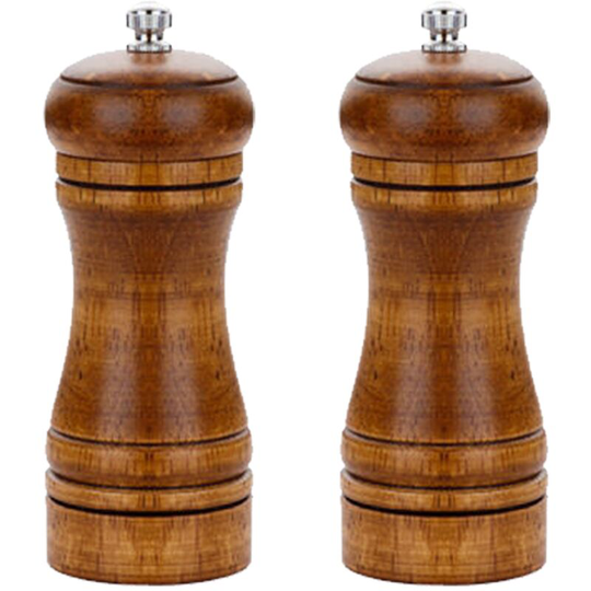 2pcs Wood Salt And Pepper Grinder Pepper Mill And Salt Shaker Set Wooden With Ceramic Core small