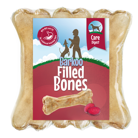 Barkoo Filled Chew Bone - Digest (with Beetroot) - Saver Pack: 12 x 12cm