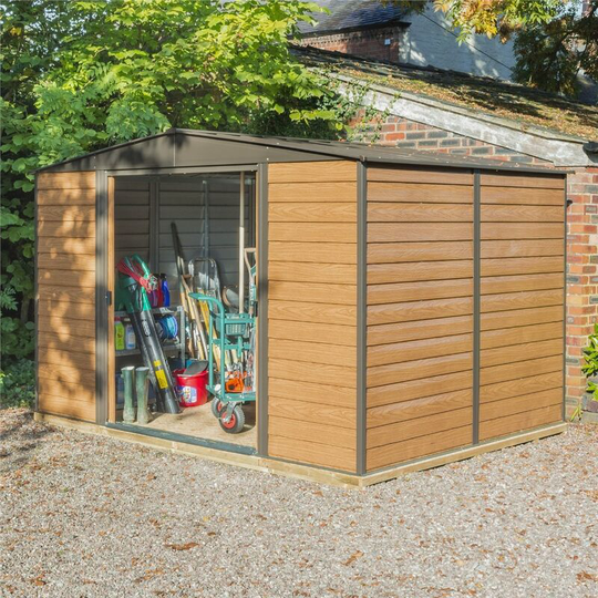 Woodvale 10x8 Metal Shed Garden Storage Unit Cabinet Lockable Apex - Rowlinson