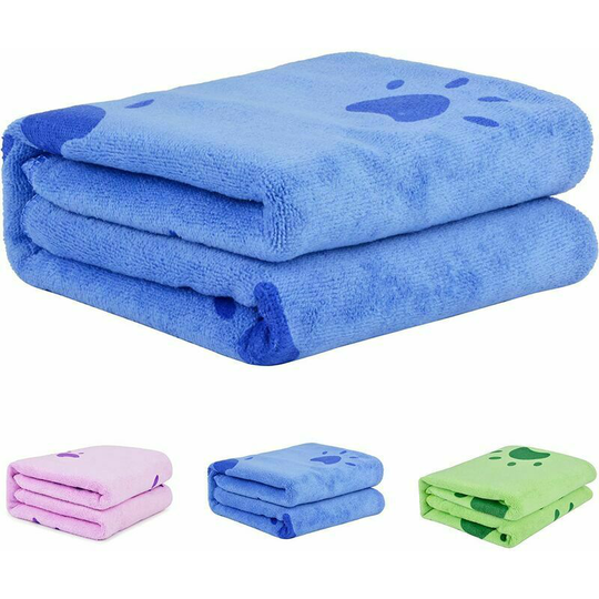 Dog Towel, Quick Dry Microfiber Dog Bath Towel, Dry Dog Towels, Ultra Absorbent Dog Bath Towel for Dogs and Puppies - Blue