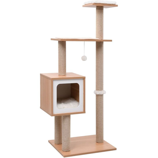 Cat Tree with Sisal Scratching Mat 123 cm - Brown