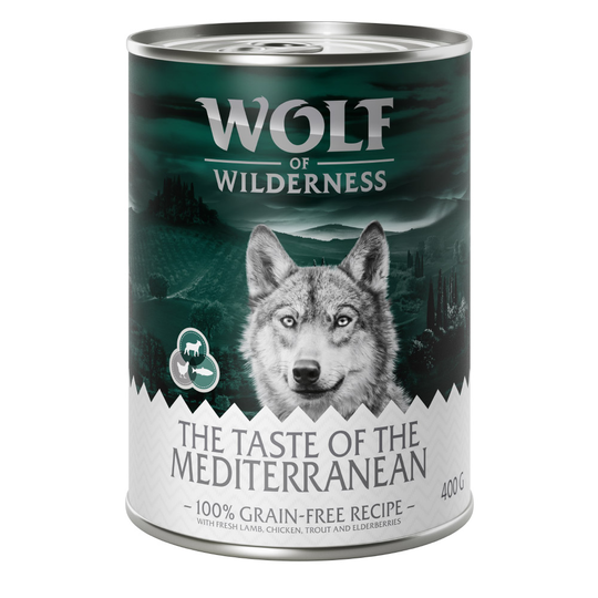Wolf of Wilderness Adult "The Taste of" 6 x 400g - The Taste of the Mediterranean - Lamb, Chicken, Trout