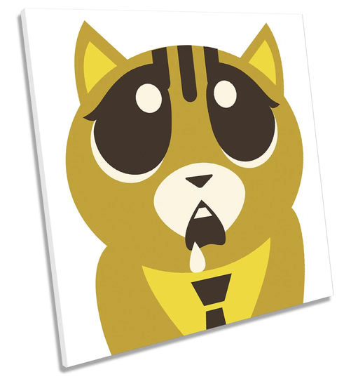 Sad Cat Eyes Kitten Picture CANVAS WALL ART Square Print