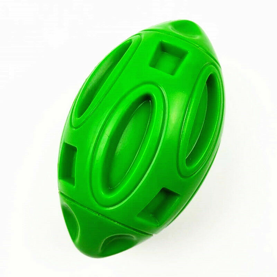 Morejieka - Dog Ball Indestructible Dog Toys, Tough Rubber Dog Rugby Ball Dog Chew Toy with Squeaker for Aggressive Chewers(green)
