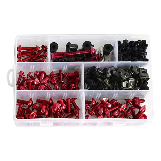 Practical 251 Pcs Motorcycle Fairing Bolts Kit Bodywork Fastener Clip Screws Nut Red Thsinde