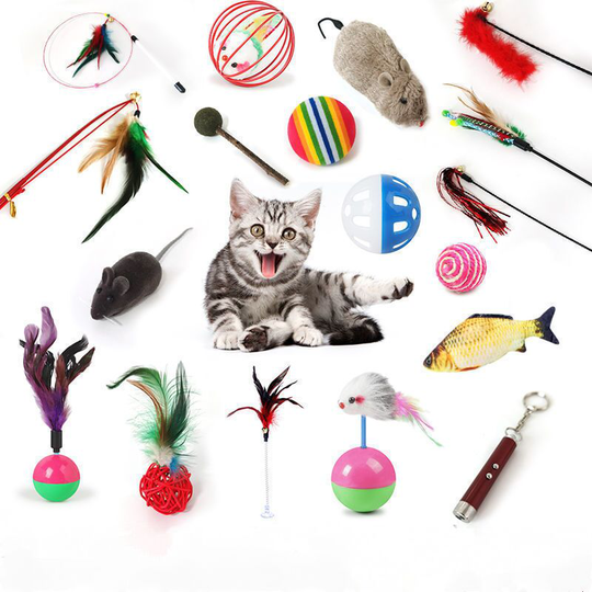 Funny cat toy funny cat stick set combination feather bell cat self-healing tumbler wire chicken feather mouse automatic cat toy interactive cat hair