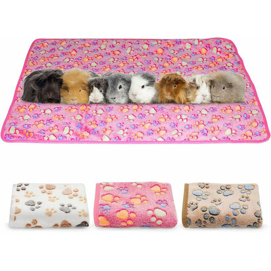 Bearsu - Guinea Pig Blanket, 3 Pieces Small Animals Soft Warm Fleece Blanket Pet Sleeping Cushion Cushion Cover Flannel Throw Hamster Guinea Pig