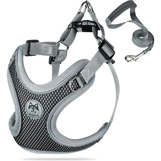 Dog Harness Anti Pull Dog Harness Small Dog Harness Adjustable Breathable Reflective Cat Harness Puppy Harness Running Training Harness Black