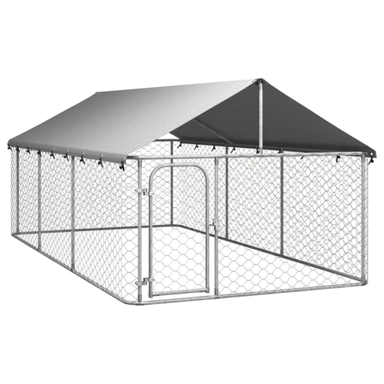 (400 x 200 x 150 cm) vidaXL Outdoor Dog Kennel with Roof Garden Patio Pet Cage Dog Crate Playpen