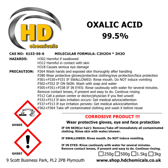 (Sample) Oxalic Acid 99.5% Pure Crystals Stain Rust Remover