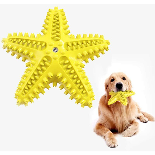 Starfish Shaped Dog Toothbrush Chew Toy Durable Rubber Toy for Cleaning Puppy Teeth Chew Toy for Small Medium and Large Dogs
