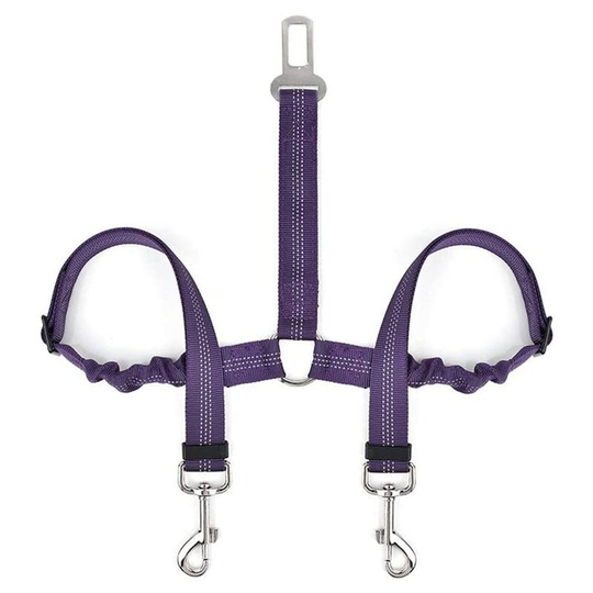 Thsinde - Slowly double-dog adjustable traction rope, two dogs bungee lead-free tangles 360°rotating double traction rope shock absorption and