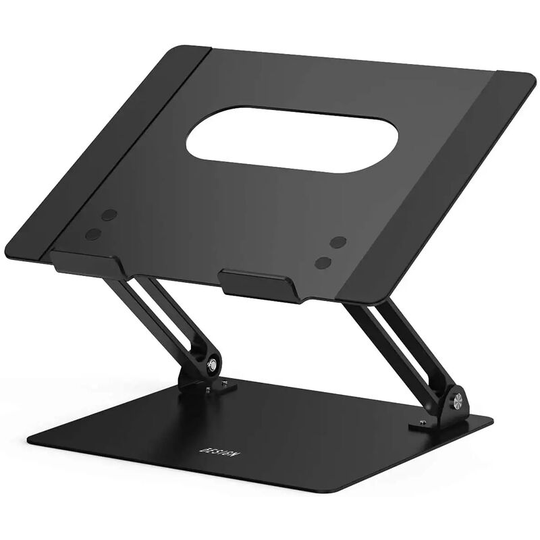 Heguyey - Laptop Stand, Ergonomic Laptop Stand, Aluminum Laptop Stand Compatible with Air, Pro, Dell, hp, Lenovo 10-14 inch (Black Metal)