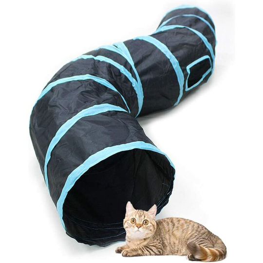 Road Cat Tunnel, 2 Way/3 Way/4 Way/5 Way Bendable Tunnel Tube Interactive Maze Toy for Small Animals, Rabbit (2 Way)